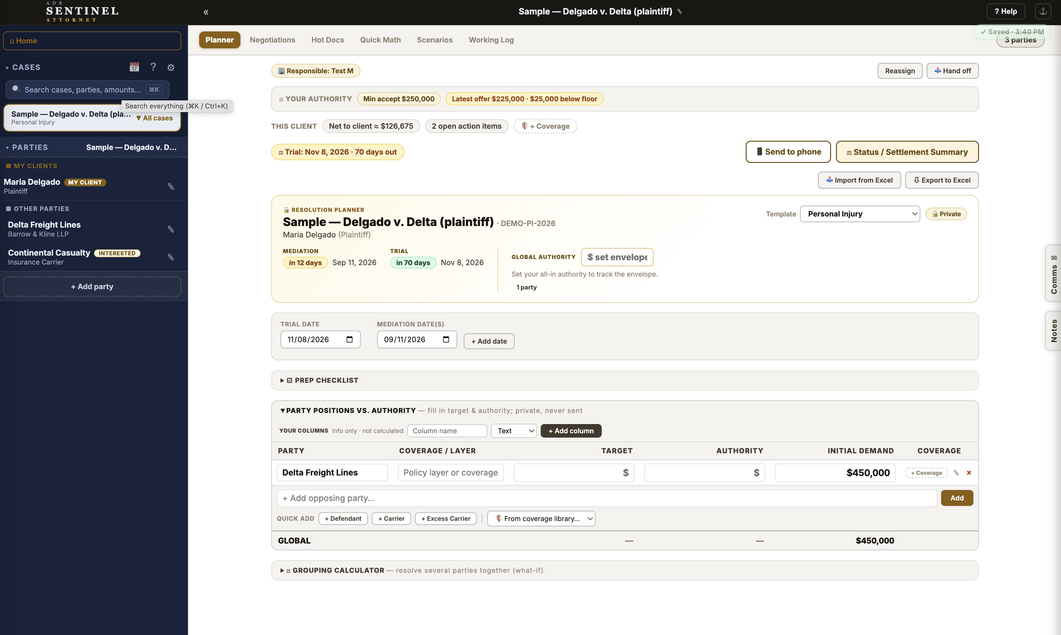 Set private targets and authority — figures the app never exports