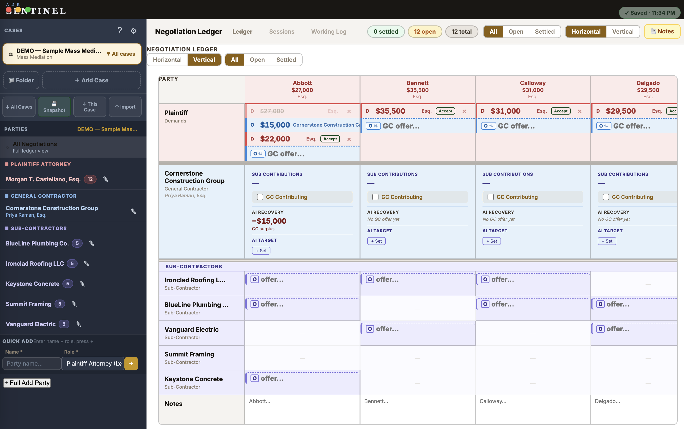 Same data, your way — flip the ledger between horizontal and vertical layouts